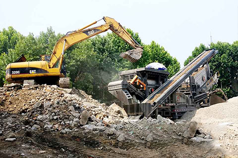 建筑垃圾移動(dòng)破碎站 建筑垃圾移動(dòng)破碎站